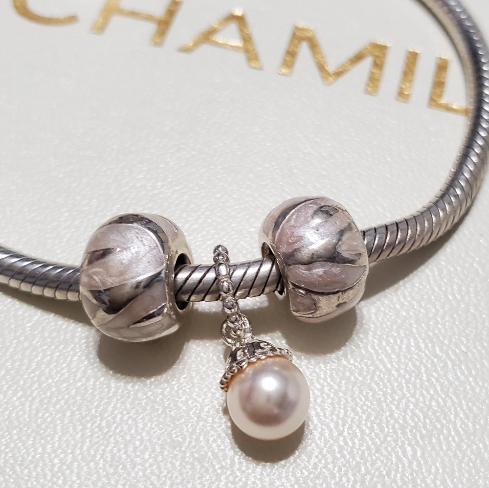 FREE SHIPPING 💕 Chamilia Bracelet with 3 Charms